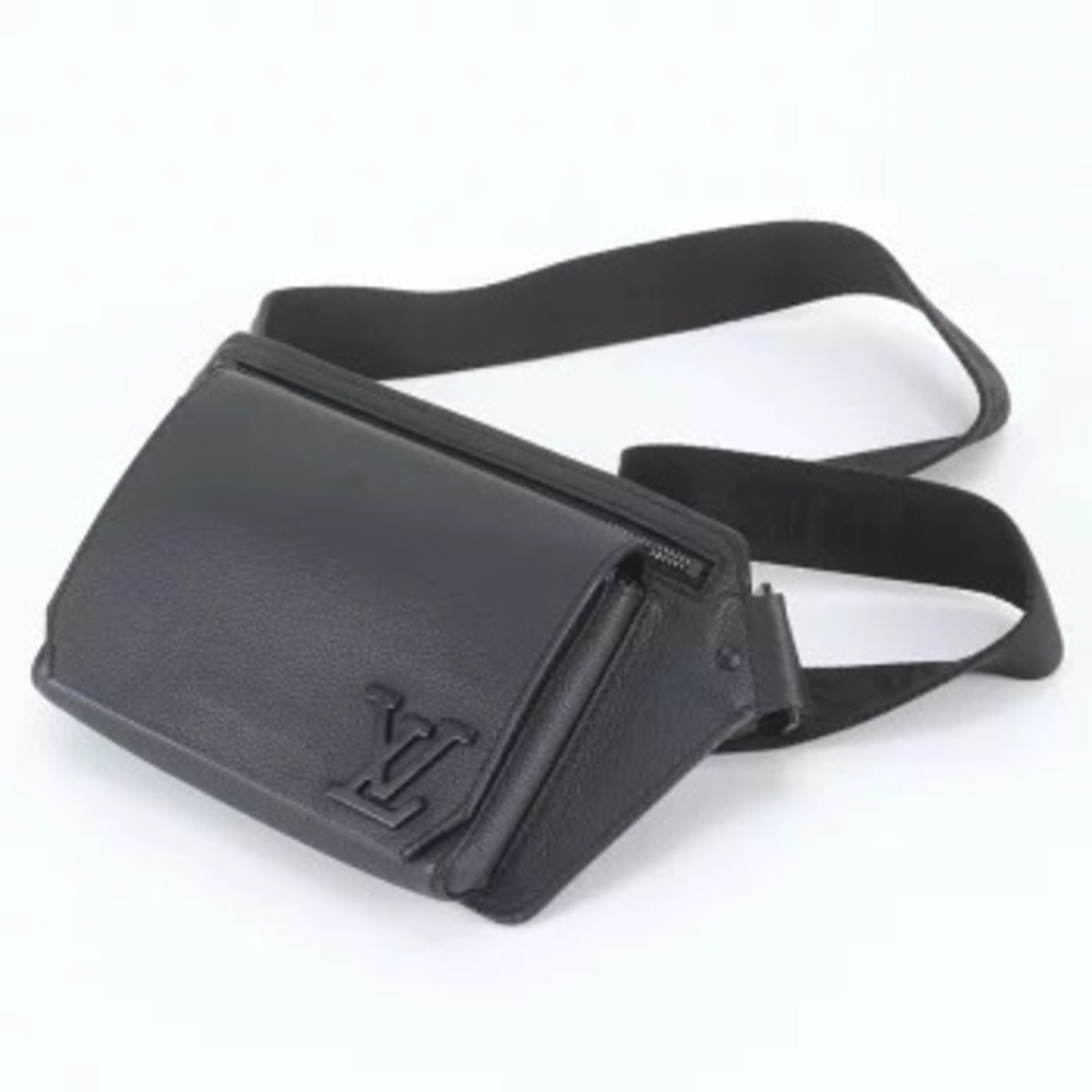 Louis Vuitton Aerogram Takeoff Bag Leather Crossbody Bag Black Gray